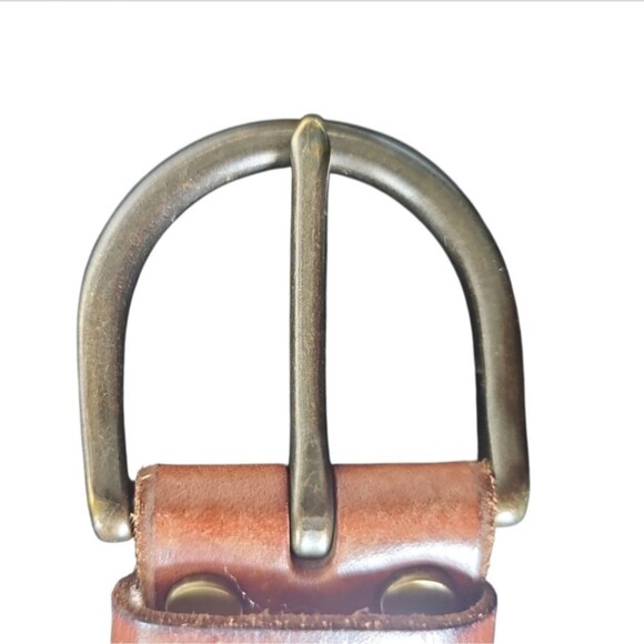 Genuine Leather Floral Cutout Belt Sz M Boho Chic Raw Edge 90s Vintage Inspired - Picture 10 of 13